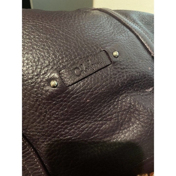 Cole Haan Gramercy Archer Purple Leather Shoulder Bag Handles Crossbody Strap - Picture 5 of 14